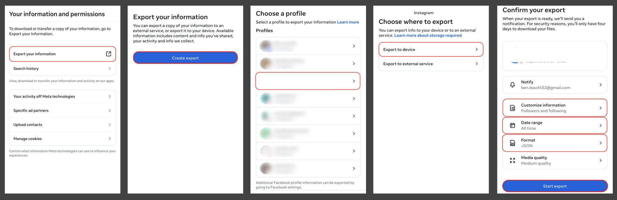 Instagram Accounts Center — Your information and permissions